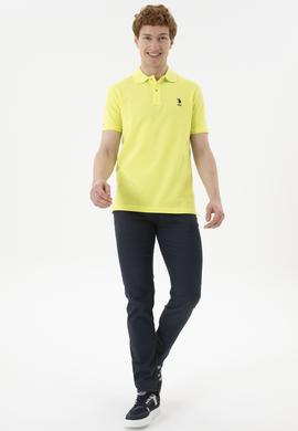 Erkek Slim Fit Polo Yaka Fıstık Yeşili Basic Tişört - 50289344090