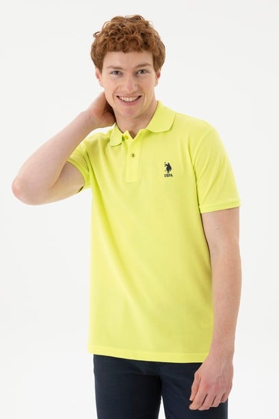 Erkek Slim Fit Polo Yaka Fıstık Yeşili Basic Tişört