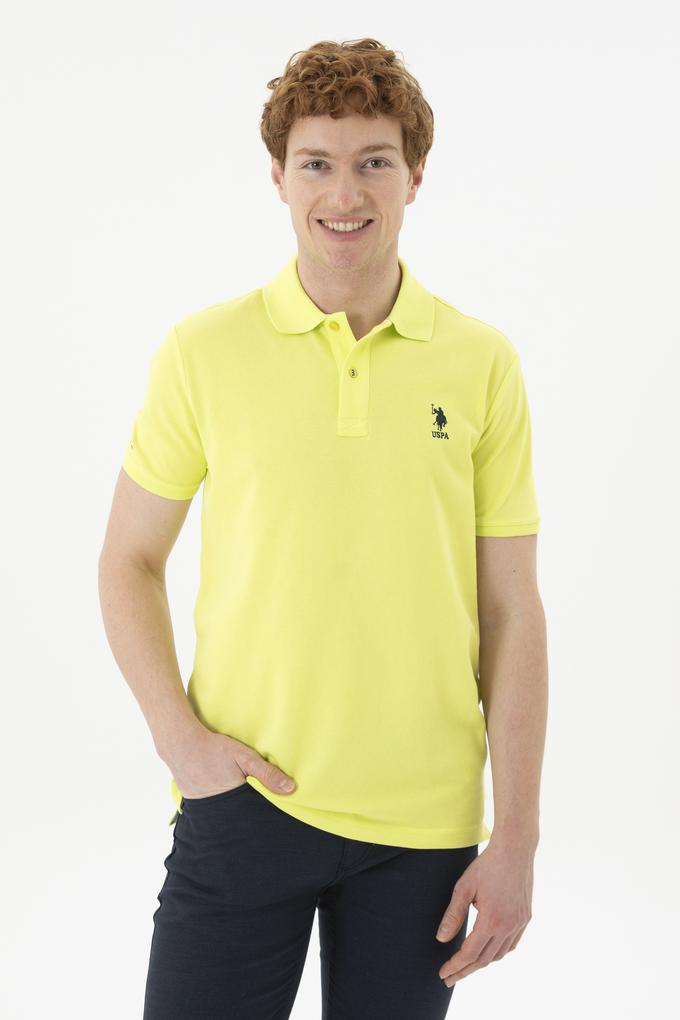 Erkek Slim Fit Polo Yaka Fıstık Yeşili Basic Tişört