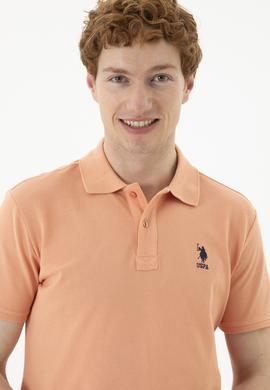 Erkek Slim Fit Polo Yaka Somon Basic Tişört - 50289344077