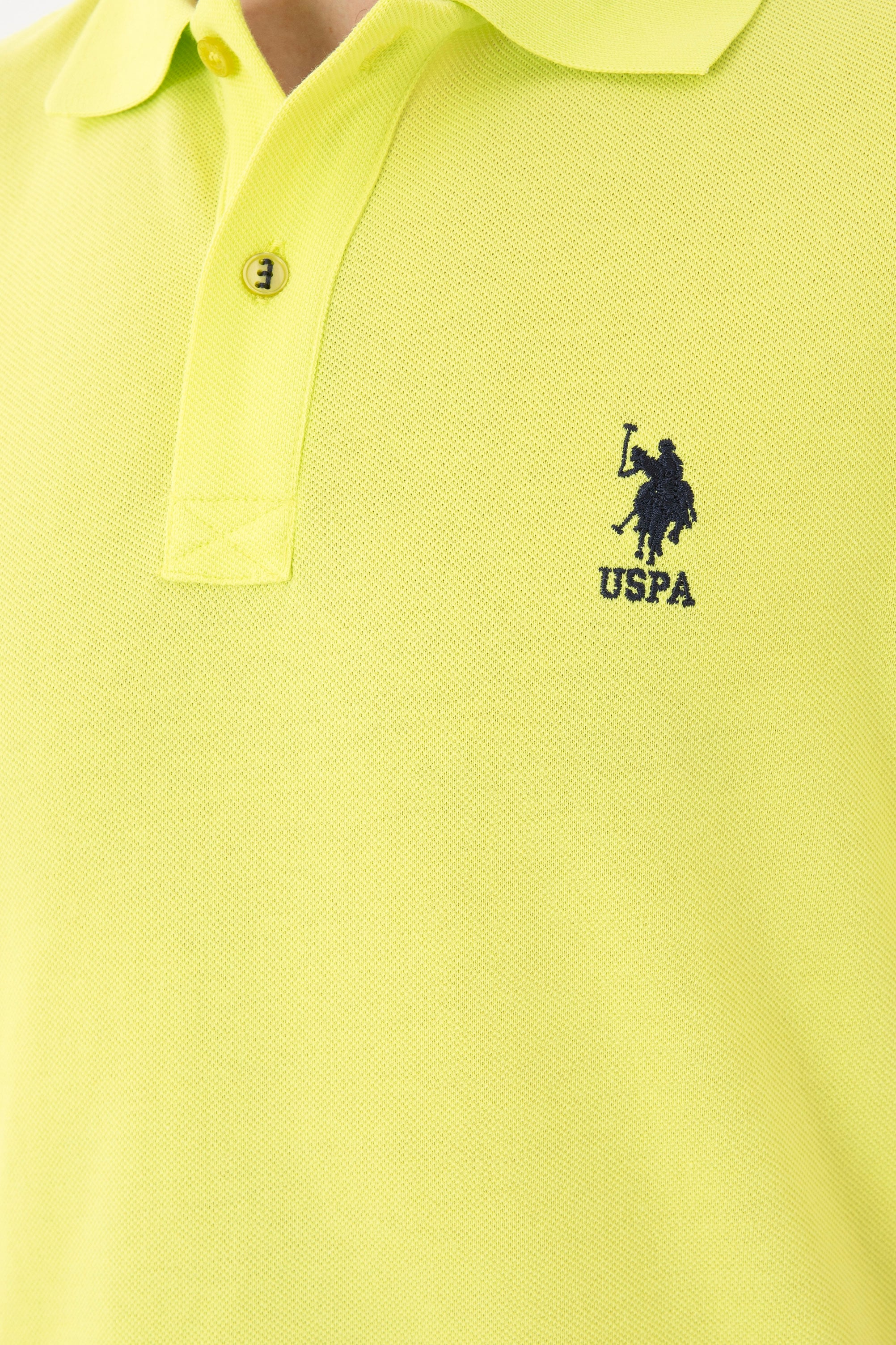 Erkek Slim Fit Polo Yaka Fıstık Yeşili Basic Tişört