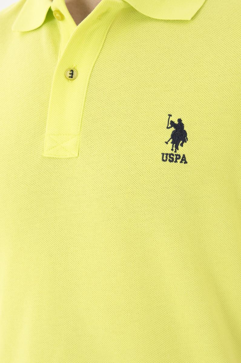 Erkek Slim Fit Polo Yaka Fıstık Yeşili Basic Tişört