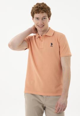 Erkek Slim Fit Polo Yaka Somon Basic Tişört - 50289344077