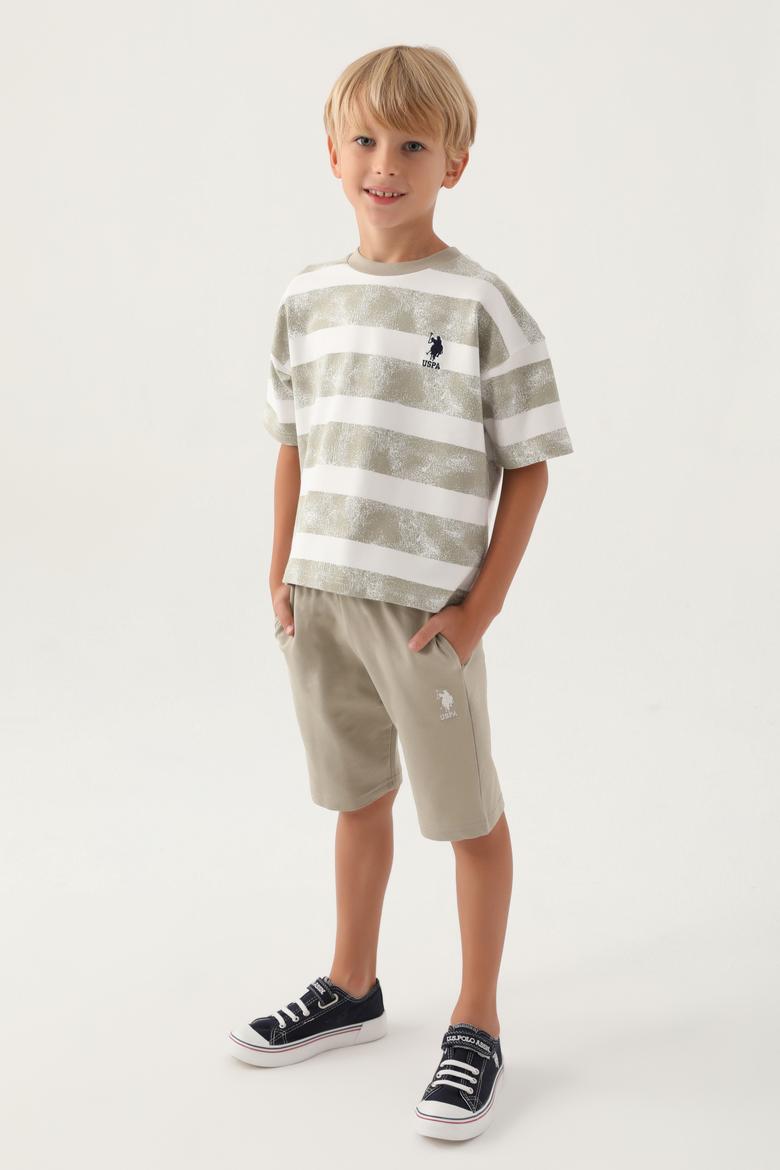 Erkek Çocuk Açık Haki Pijama Takımı