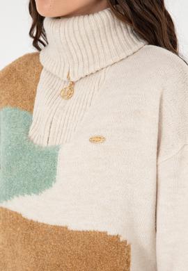 Kadın Krem V Yaka Kazak - 50293108014