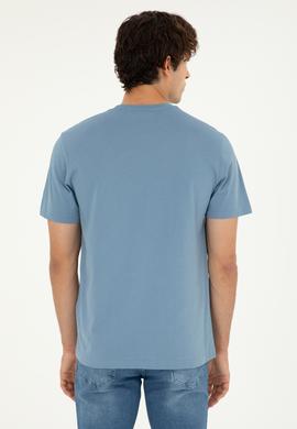 Erkek İndigo Basic Tişört - 50294224084