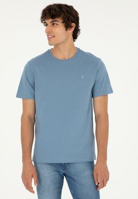 Erkek İndigo Basic Tişört - 50294224084