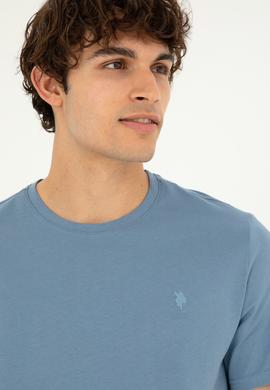 Erkek İndigo Basic Tişört - 50294224084