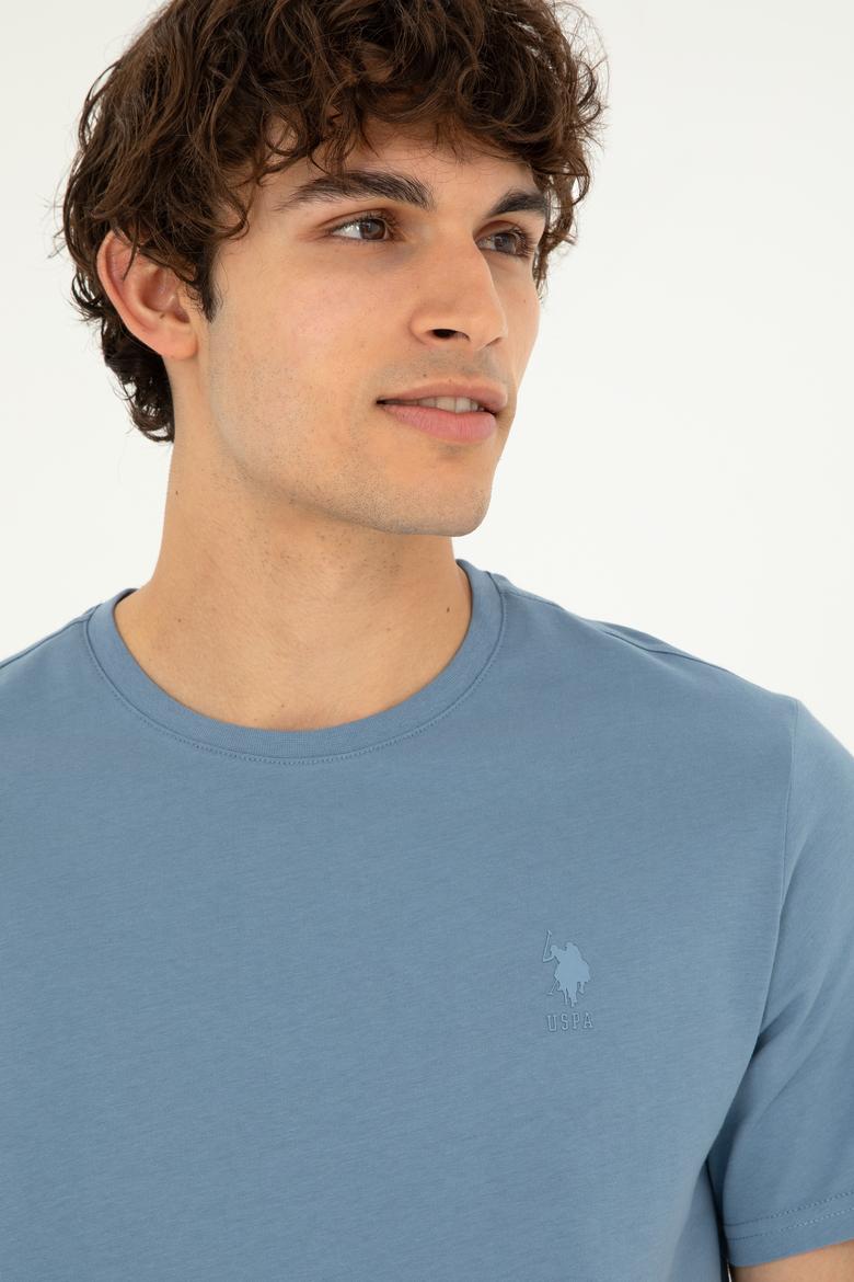 Erkek İndigo Basic Tişört - 50294224084