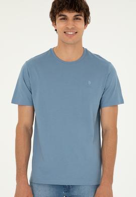 Erkek İndigo Basic Tişört - 50294224084