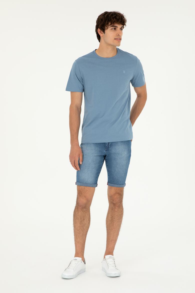 Erkek İndigo Basic Tişört - 50294224084