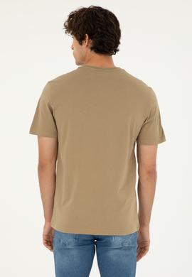 Erkek Haki Basic Tişört - 50294224074