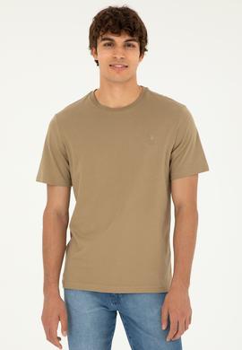 Erkek Haki Basic Tişört - 50294224074