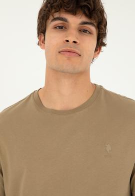 Erkek Haki Basic Tişört - 50294224074