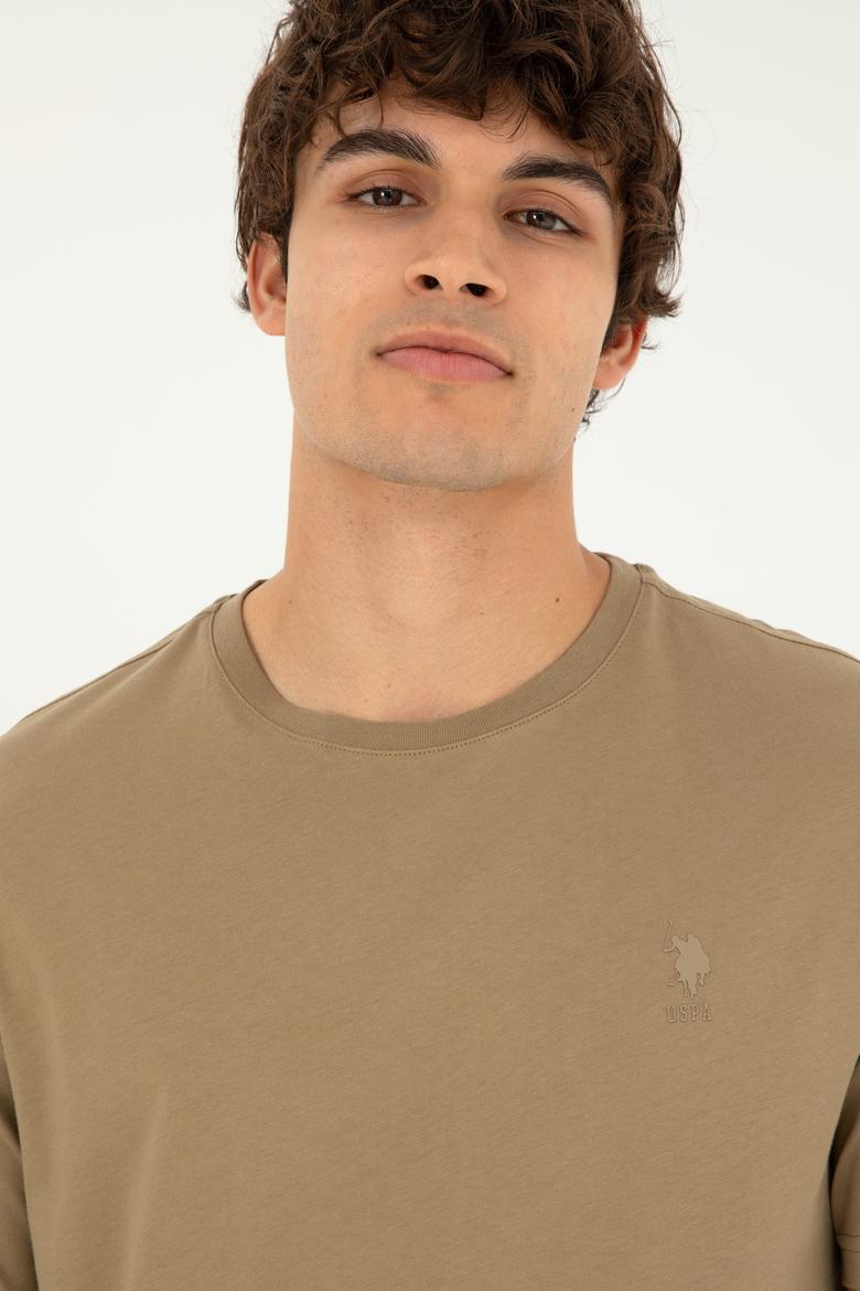 Erkek Haki Basic Tişört - 50294224074