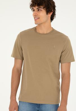 Erkek Haki Basic Tişört - 50294224074