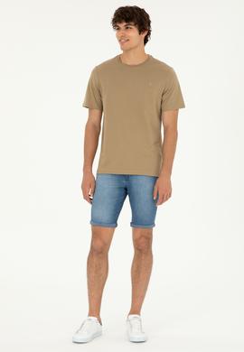 Erkek Haki Basic Tişört - 50294224074