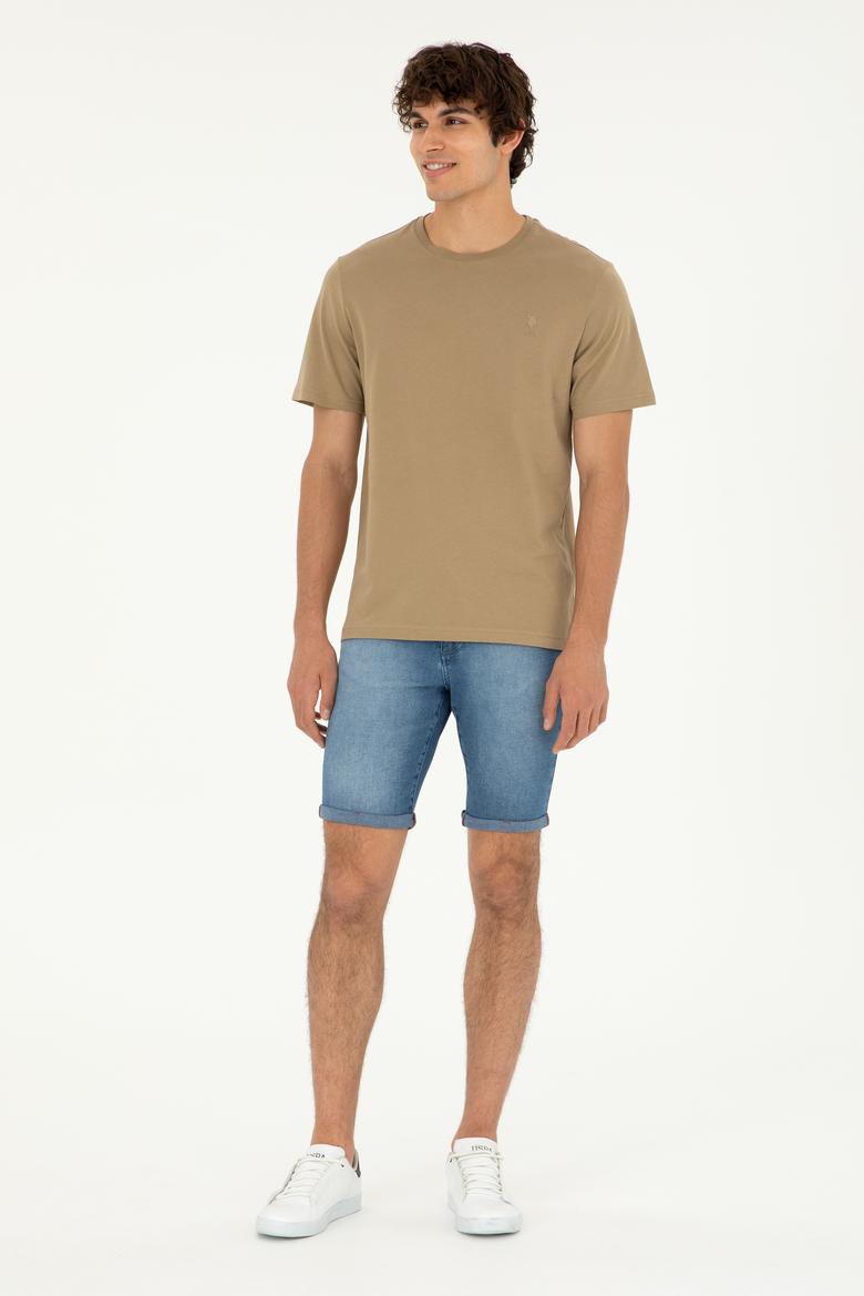 Erkek Haki Basic Tişört - 50294224074