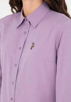 Kadın Lila Uzun Kollu Basic Gömlek - 50295704019