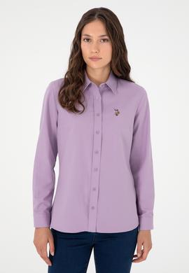 Kadın Lila Uzun Kollu Basic Gömlek - 50295704019