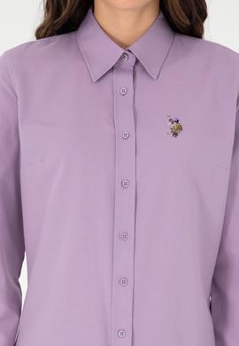 Kadın Lila Uzun Kollu Basic Gömlek - 50295704019