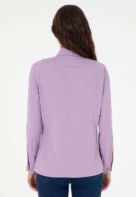 Kadın Lila Uzun Kollu Basic Gömlek - 50295704019