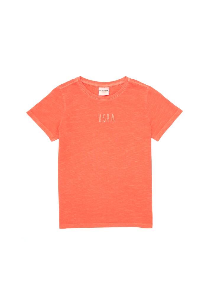 Erkek Çocuk Nar Çiçeği Bisiklet Yaka Tişört