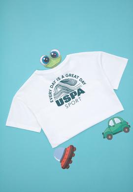 Erkek Çocuk Beyaz Bisiklet Yaka Tişört - 50281808011