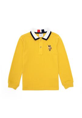 Erkek Çocuk Sarı Basic Polo Yaka Sweatshirt - 50289140066