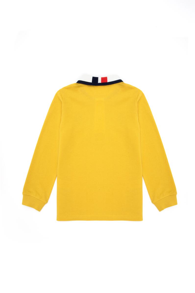 Erkek Çocuk Sarı Basic Polo Yaka Sweatshirt