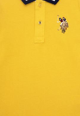 Erkek Çocuk Sarı Basic Polo Yaka Sweatshirt - 50289140066