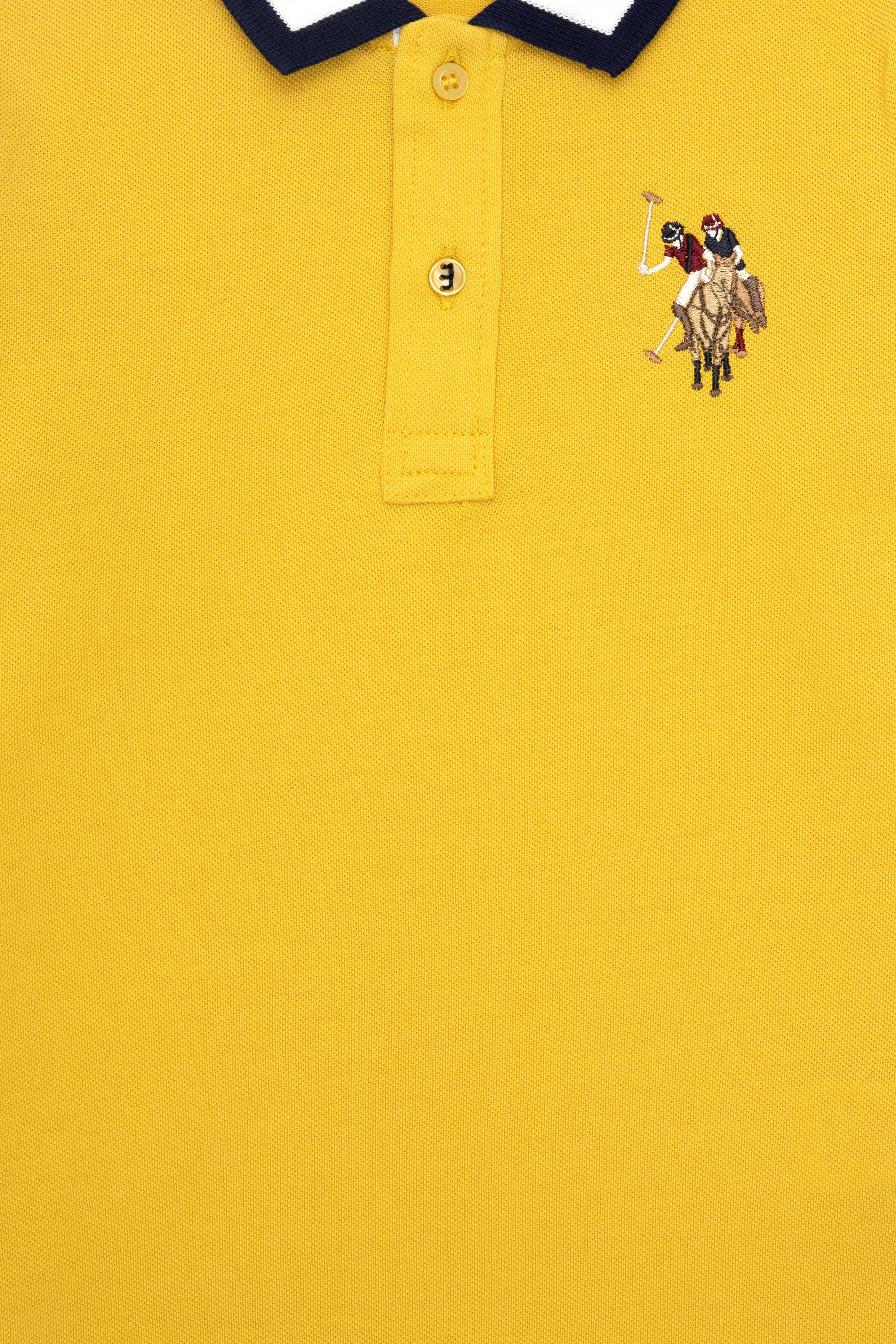 Erkek Çocuk Sarı Basic Polo Yaka Sweatshirt - Image 3