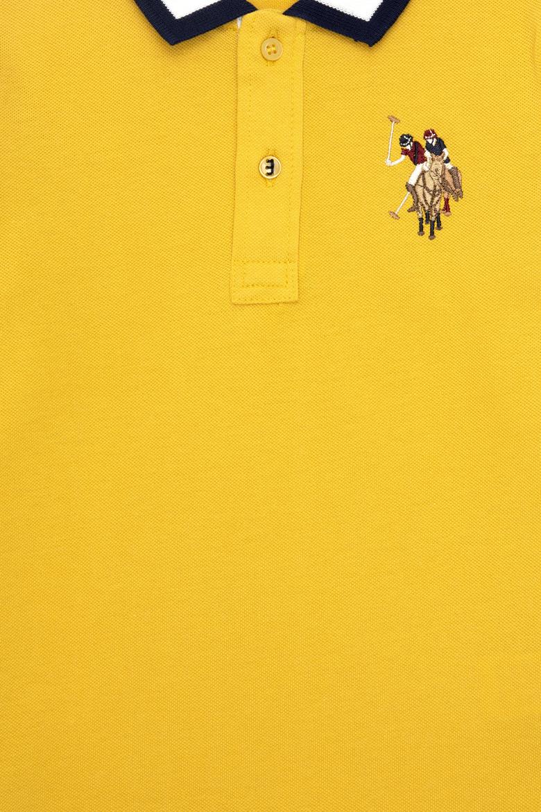 Erkek Çocuk Sarı Basic Polo Yaka Sweatshirt - 50289140066