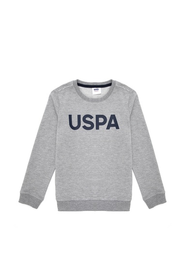 Erkek Çocuk Gri Melanj Bisiklet Yaka Sweatshirt