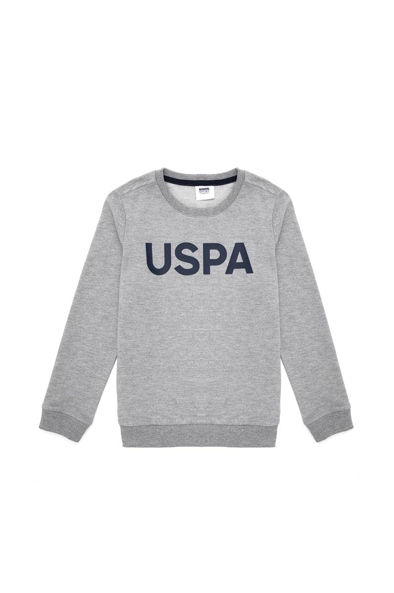 Erkek Çocuk Gri Melanj Bisiklet Yaka Sweatshirt