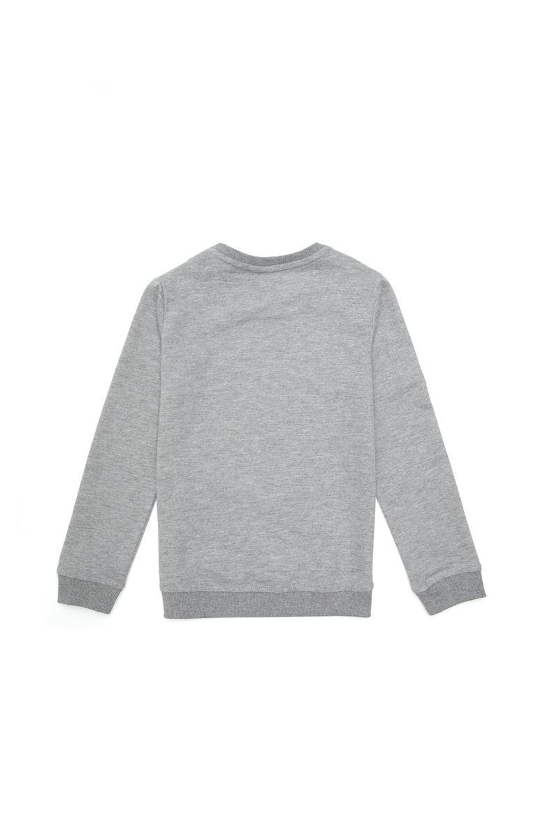 Erkek Çocuk Gri Melanj Bisiklet Yaka Sweatshirt - 50289143038