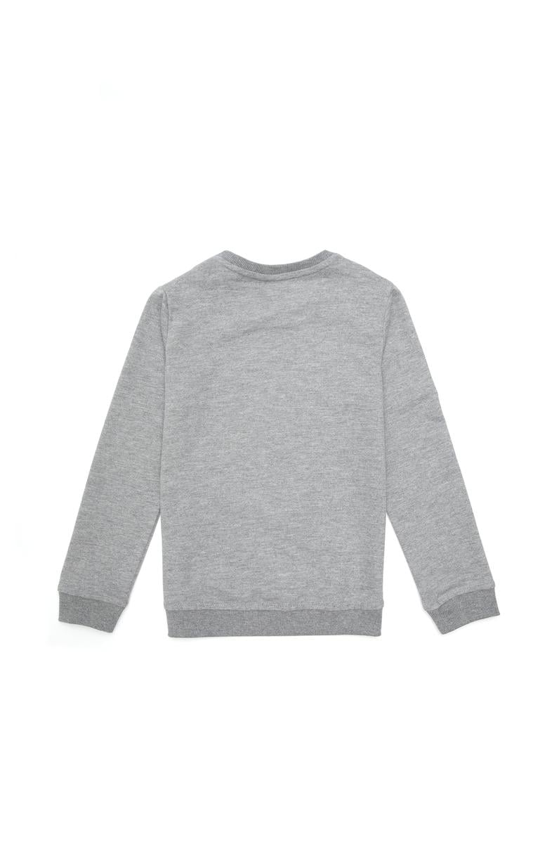 Erkek Çocuk Gri Melanj Bisiklet Yaka Sweatshirt