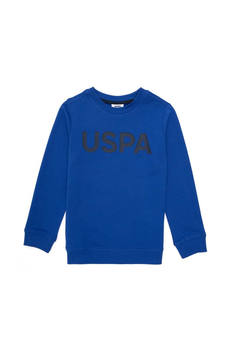 Erkek Çocuk Saks Bisiklet Yaka Sweatshirt