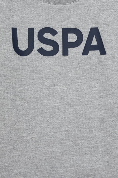 Erkek Çocuk Gri Melanj Bisiklet Yaka Sweatshirt