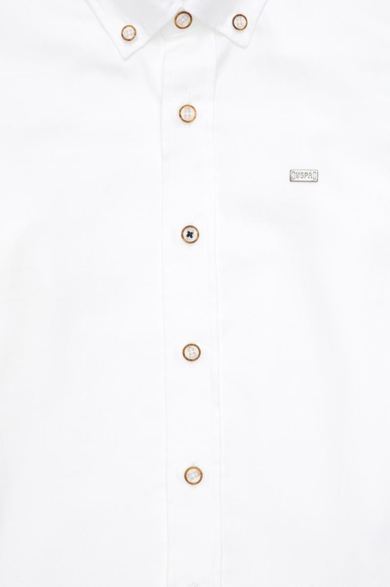 Erkek Çocuk Beyaz Uzun Kollu Basic Gömlek