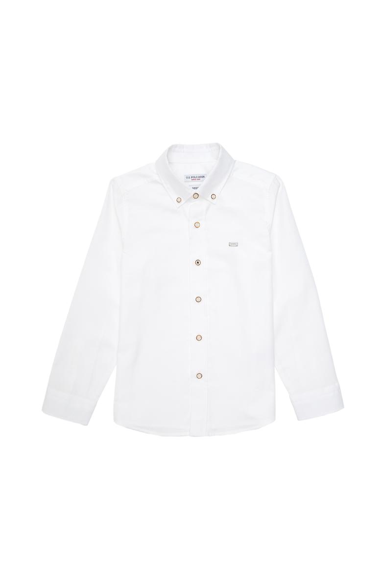 Erkek Çocuk Beyaz Uzun Kollu Basic Gömlek - 50295636004