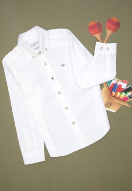 Erkek Çocuk Beyaz Uzun Kollu Basic Gömlek - 50295636004