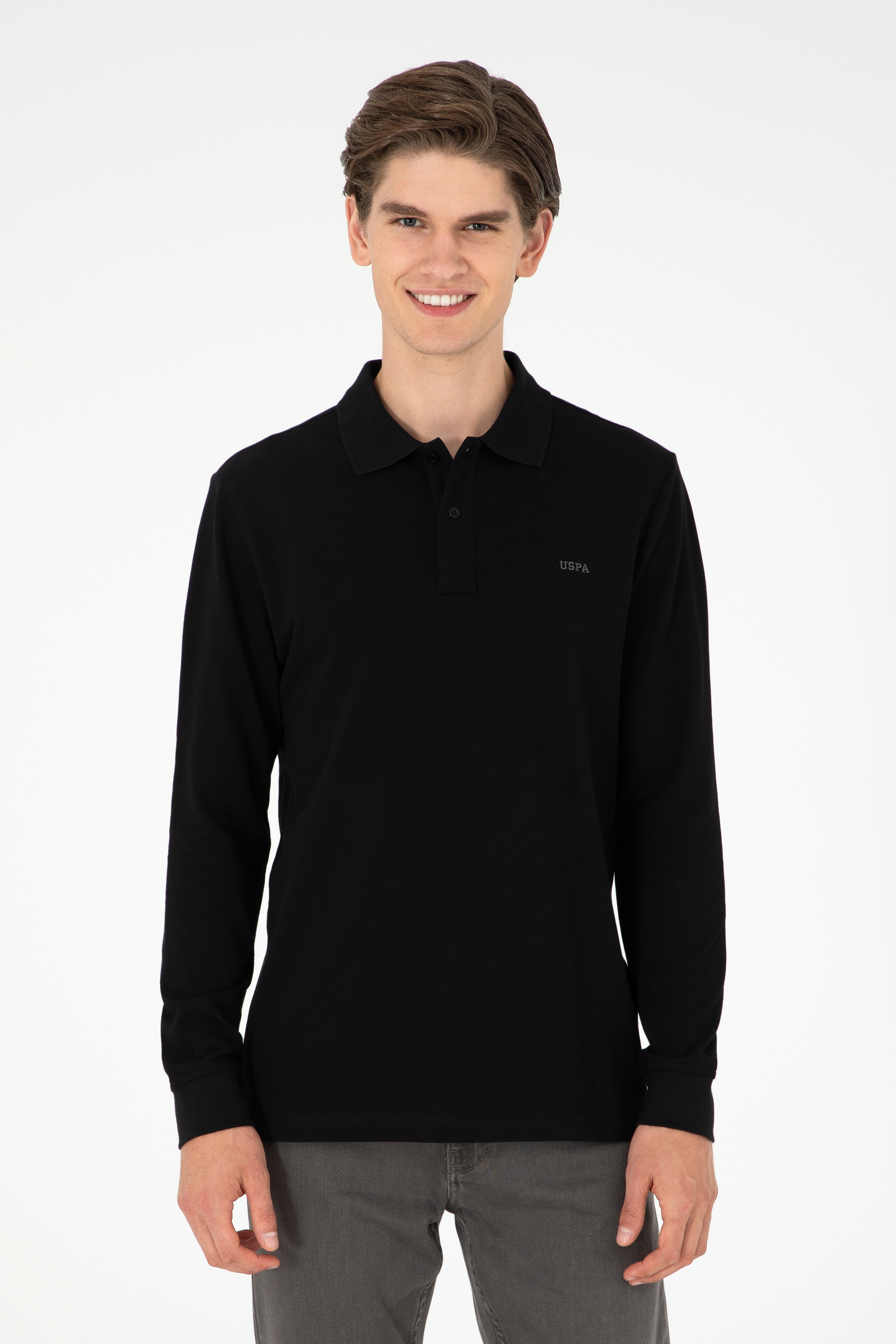Erkek Siyah Basic Sweatshirt - Image 1