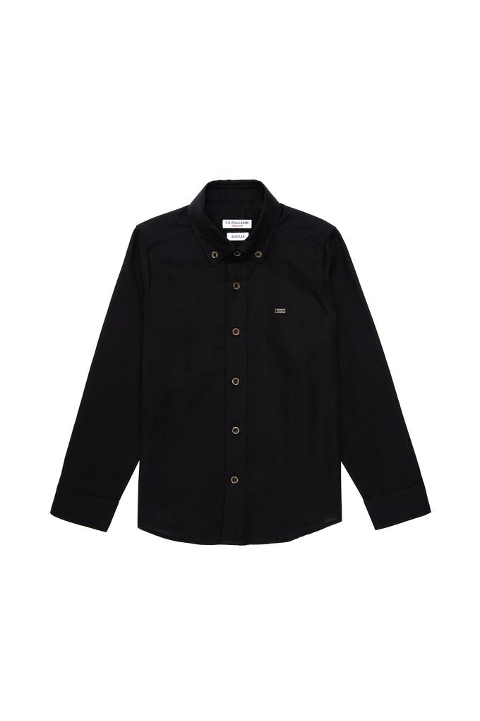 Erkek Çocuk Siyah Uzun Kollu Basic Gömlek