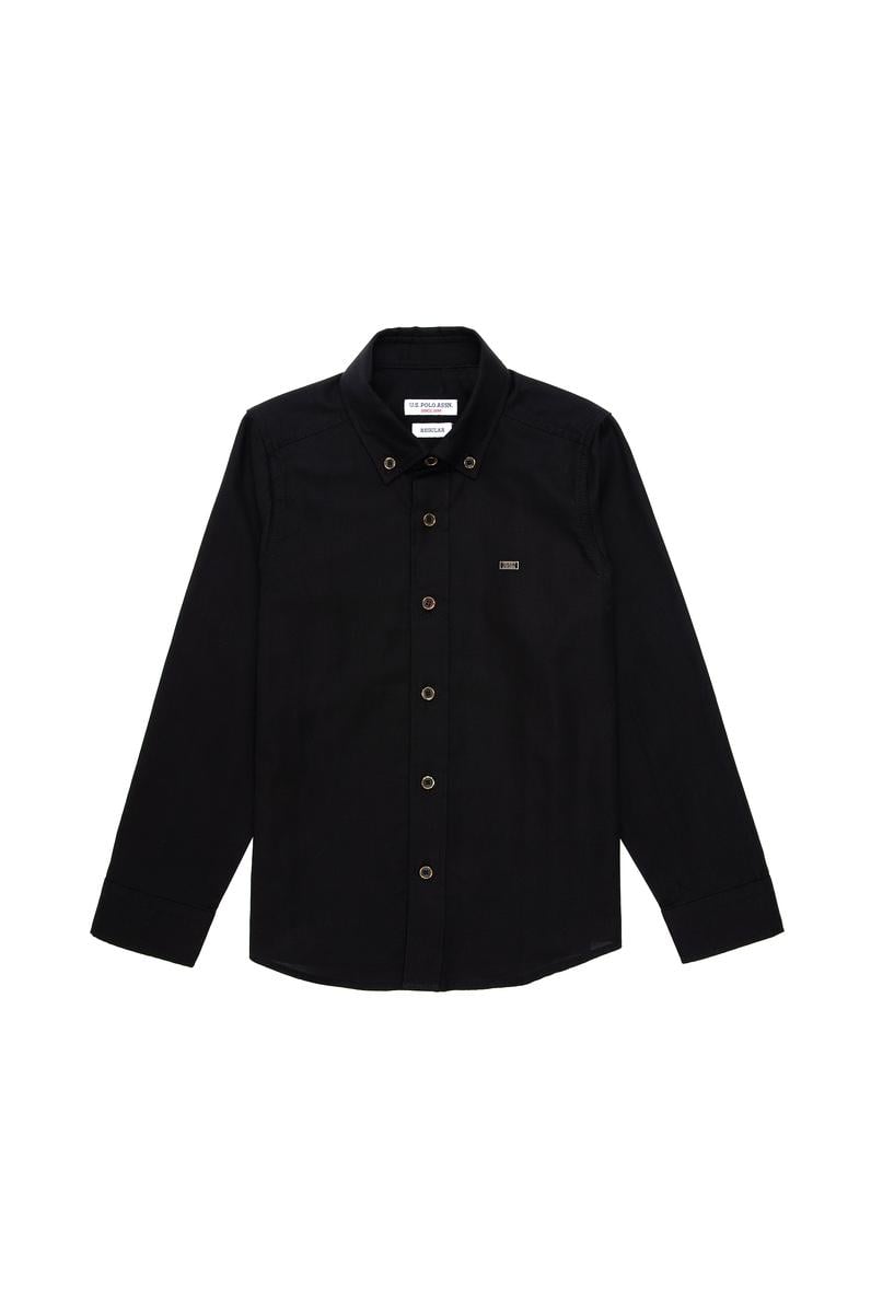 Erkek Çocuk Siyah Uzun Kollu Basic Gömlek