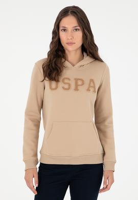 Kadın Kum Basic Kapüşonlu Sweatshirt - 50296931167