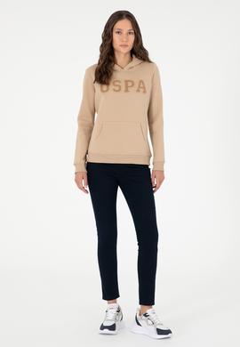 Kadın Kum Basic Kapüşonlu Sweatshirt - 50296931167