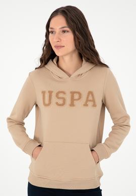 Kadın Kum Basic Kapüşonlu Sweatshirt - 50296931167