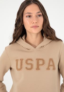 Kadın Kum Basic Kapüşonlu Sweatshirt - 50296931167