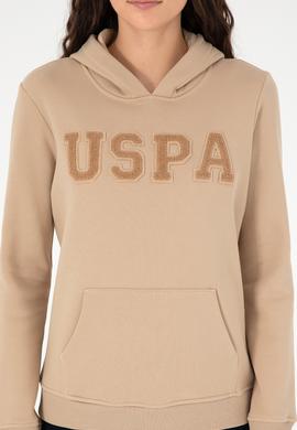 Kadın Kum Basic Kapüşonlu Sweatshirt - 50296931167